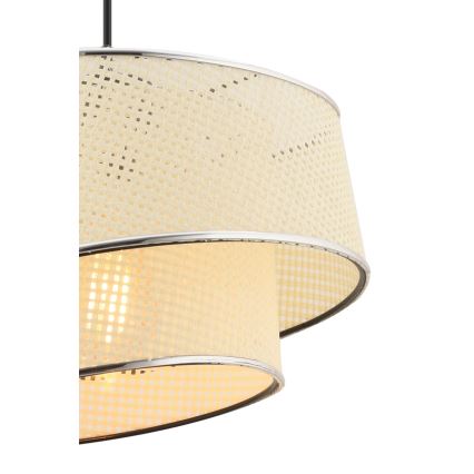 Pakabinamas šviestuvas su laidu BARETTE 1xE27/60W/230V kreminis/blizgus chromas