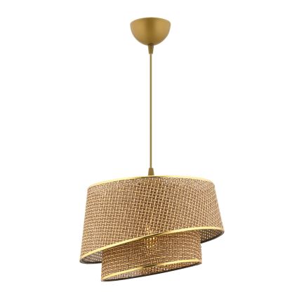 Pakabinamas šviestuvas su laidu BARETTE 1xE27/60W/230V rudas/auksinis