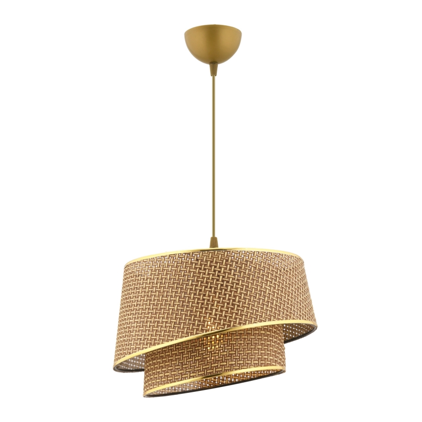 Pakabinamas šviestuvas su laidu BARETTE 1xE27/60W/230V rudas/auksinis