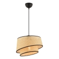 Pakabinamas šviestuvas su laidu BARETTE 1xE27/60W/230V smėlio/juoda
