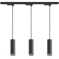 Pakabinamas šviestuvas su laidu bėginėje sistemoje PIPE 3xGU10/10W/230V juodas