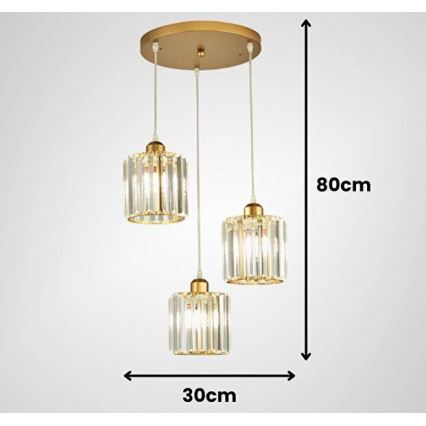 Pakabinamas šviestuvas su laidu BELLA 3xE27/40W/230V auksinis