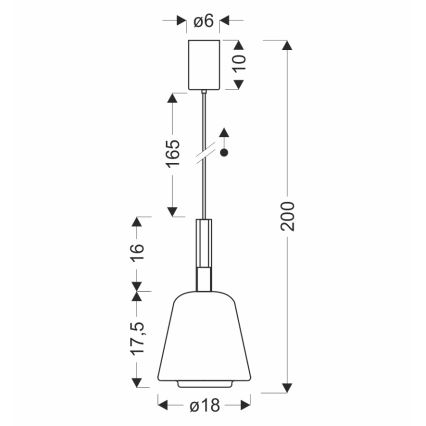 Pakabinamas šviestuvas su laidu BUENO 1xGX53/9W/230V Ø 18 cm dūminė juoda
