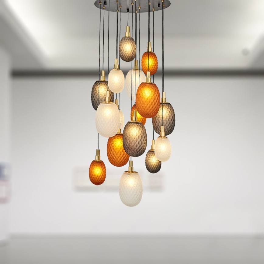 Pakabinamas šviestuvas su laidu CACTUS 16xG9/5W/230V varinis/pilkas/baltas