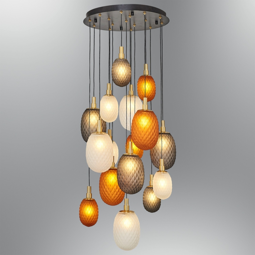 Pakabinamas šviestuvas su laidu CACTUS 16xG9/5W/230V varinis/pilkas/baltas