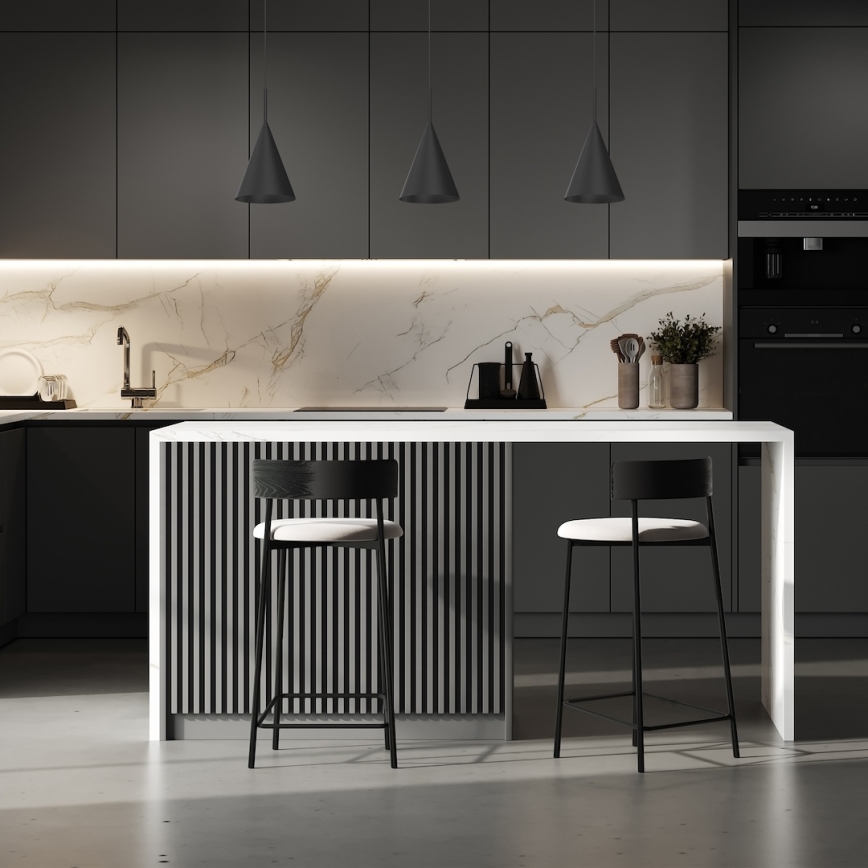 Pakabinamas šviestuvas su laidu CAPITAL 1xGX53/15W/230V, skersmuo 17 cm, juodas