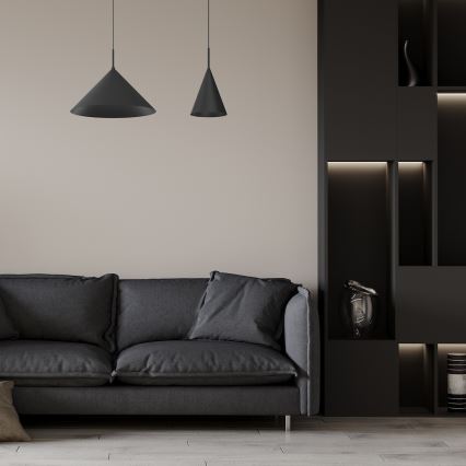 Pakabinamas šviestuvas su laidu CAPITAL, 1xGX53/15W/230V, skersmuo 46 cm, juodas