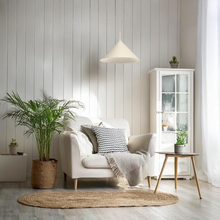 Pakabinamas šviestuvas su laidu CAPITAL 1xGX53/15W/230V, skersmuo 46 cm, kreminės spalvos