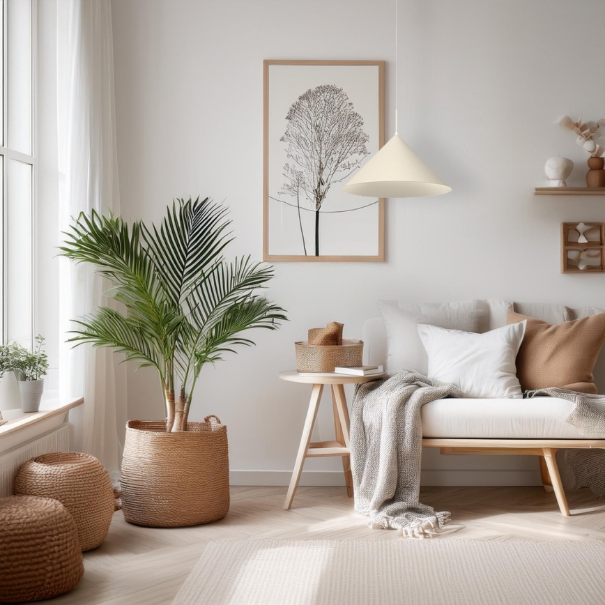 Pakabinamas šviestuvas su laidu CAPITAL 1xGX53/15W/230V, skersmuo 46 cm, kreminės spalvos