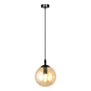 Pakabinamas šviestuvas su laidu COSMO 1xE14/10W/230V skersmuo 14 cm juodas/dūminė smėlinė