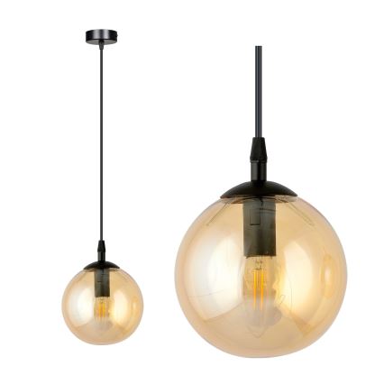 Pakabinamas šviestuvas su laidu COSMO 1xE14/10W/230V skersmuo 14 cm juodas/dūminė smėlinė