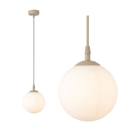 Pakabinamas šviestuvas su laidu COSMO 1xE14/10W/230V, skersmuo 14 cm, smėlio spalvos/balta