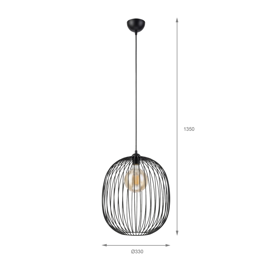 Pakabinamas šviestuvas su laidu DESTELLO 1xE27/15W/230V, skersmuo 32 cm, juodas