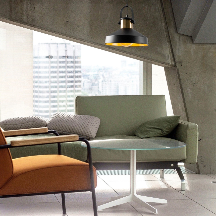 Pakabinamas šviestuvas su laidu DODO 1xE27/40W/230V juoda/bronzinė