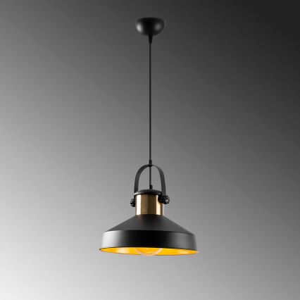 Pakabinamas šviestuvas su laidu DODO 1xE27/40W/230V juoda/bronzinė