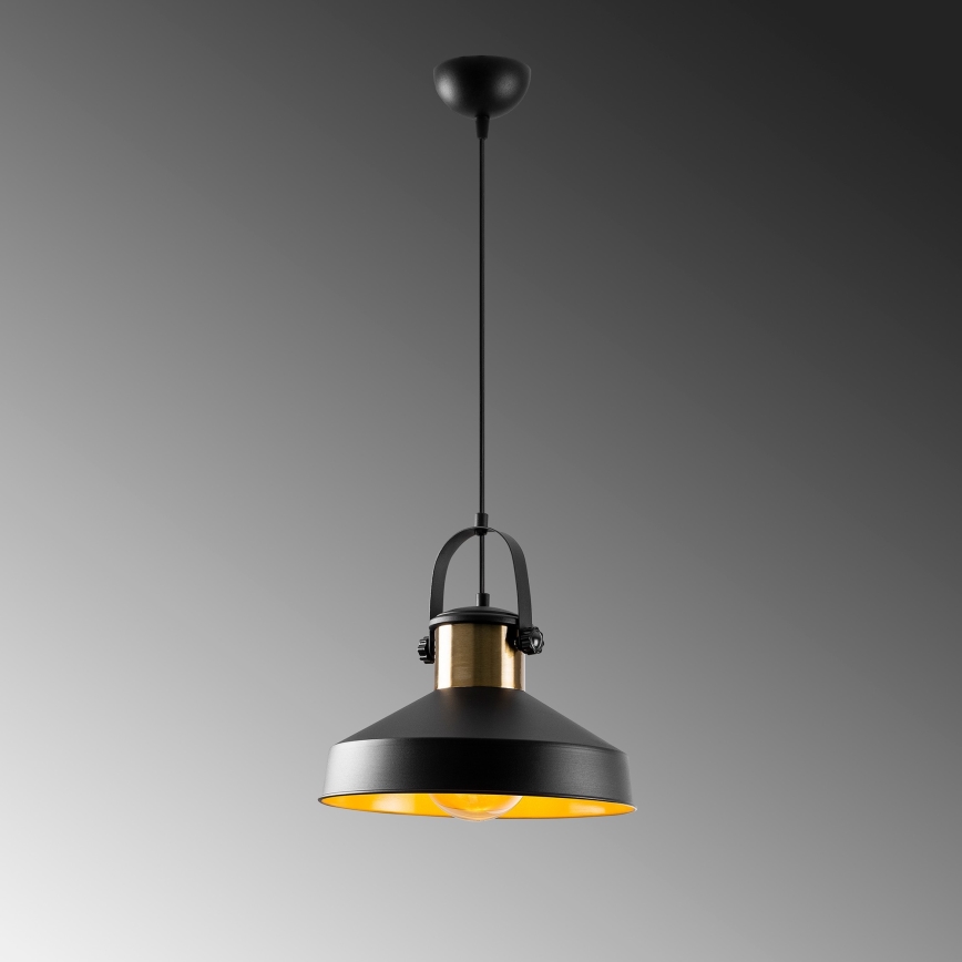 Pakabinamas šviestuvas su laidu DODO 1xE27/40W/230V juoda/bronzinė