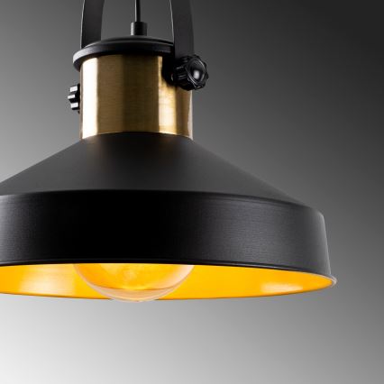 Pakabinamas šviestuvas su laidu DODO 1xE27/40W/230V juoda/bronzinė