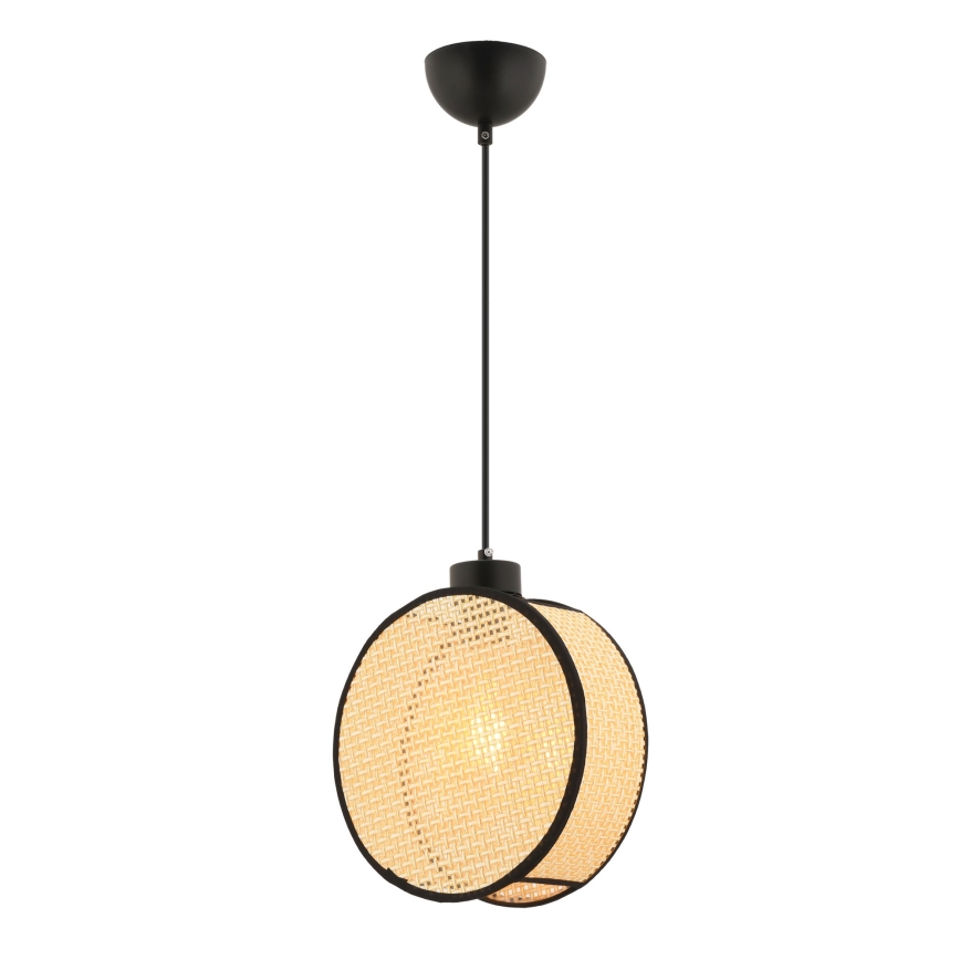 Pakabinamas šviestuvas su laidu DRUM 1xE27/60W/230V smėlinė/juoda