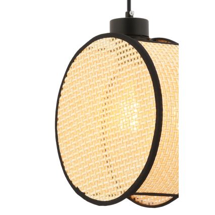Pakabinamas šviestuvas su laidu DRUM 1xE27/60W/230V smėlinė/juoda