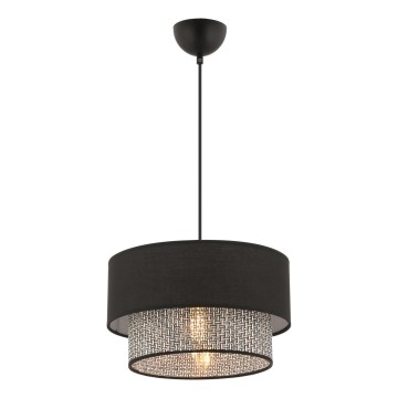 Pakabinamas šviestuvas su laidu ECHO 1xE27/60W/230V juoda/pilka