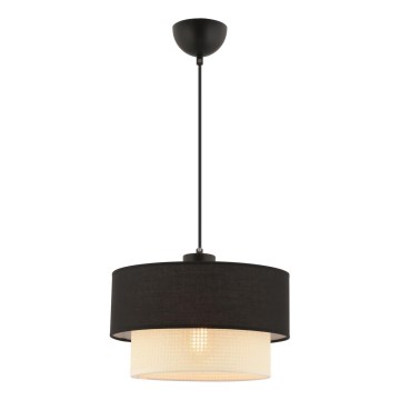 Pakabinamas šviestuvas su laidu ECHO 1xE27/60W/230V juodas/kreminis