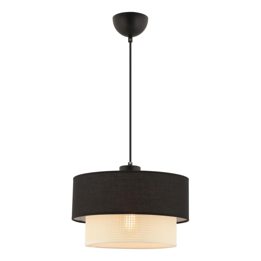Pakabinamas šviestuvas su laidu ECHO 1xE27/60W/230V juodas/kreminis