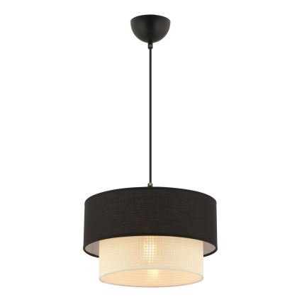 Pakabinamas šviestuvas su laidu ECHO 1xE27/60W/230V juodas/kreminis