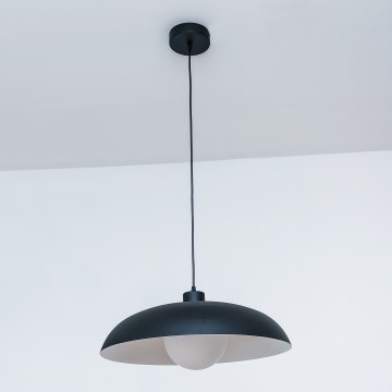Pakabinamas šviestuvas su laidu ECLIPSE 1xE27/15W/230V juoda/balta