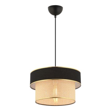 Pakabinamas šviestuvas su laidu ERO 1xE27/60W/230V juodas/smėlio spalvos