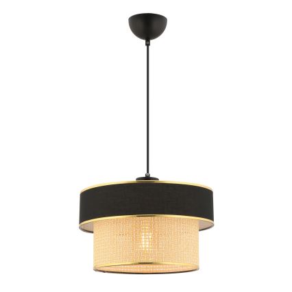 Pakabinamas šviestuvas su laidu ERO 1xE27/60W/230V juodas/smėlio spalvos