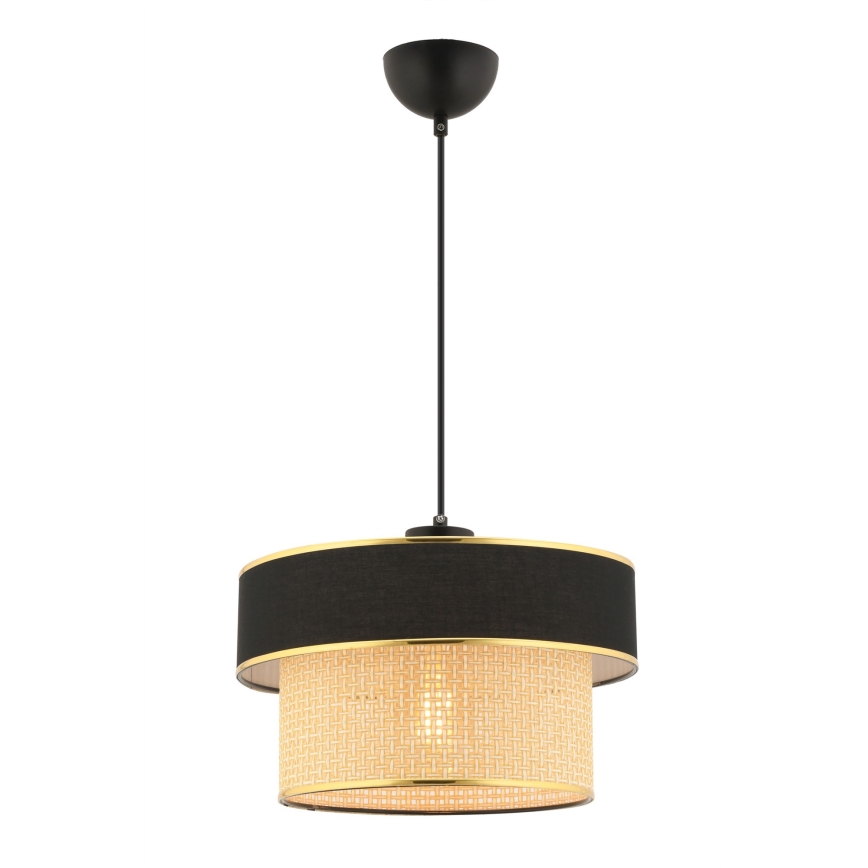 Pakabinamas šviestuvas su laidu ERO 1xE27/60W/230V juodas/smėlio spalvos