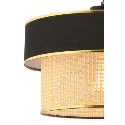 Pakabinamas šviestuvas su laidu ERO 1xE27/60W/230V juodas/smėlio spalvos