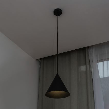 Pakabinamas šviestuvas su laidu ETNA II 1xE27/15W/230V skers. 25 cm juodas