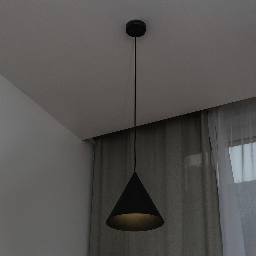 Pakabinamas šviestuvas su laidu ETNA II 1xE27/15W/230V skers. 25 cm juodas