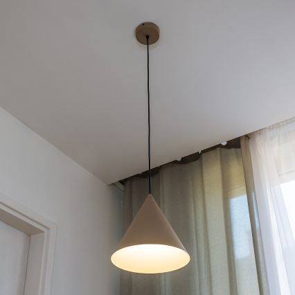 Pakabinamas šviestuvas su laidu ETNA II 1xE27/15W/230V skersmuo 25 cm smėlio spalvos