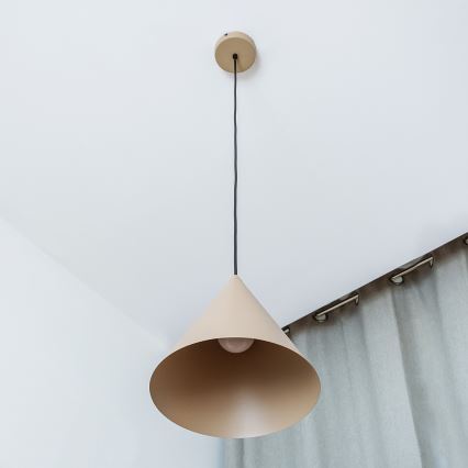 Pakabinamas šviestuvas su laidu ETNA II 1xE27/15W/230V skersmuo 25 cm smėlio spalvos