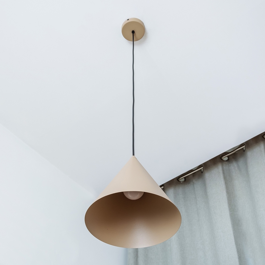 Pakabinamas šviestuvas su laidu ETNA II 1xE27/15W/230V skersmuo 25 cm smėlio spalvos