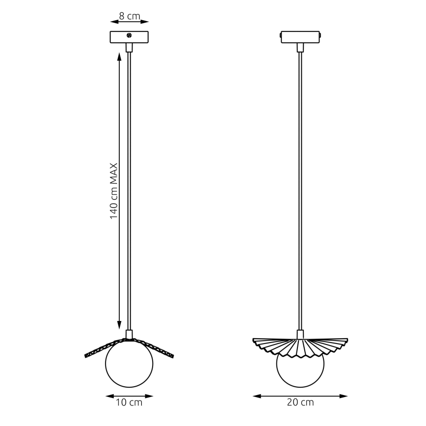 Pakabinamas šviestuvas su laidu FLORA 1xG9/8W/230V smėlio spalvos