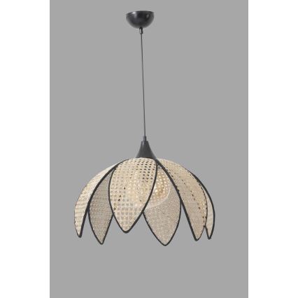 Pakabinamas šviestuvas su laidu FUME 1xE27/40W/230V Ø 40 cm juoda/kreminė