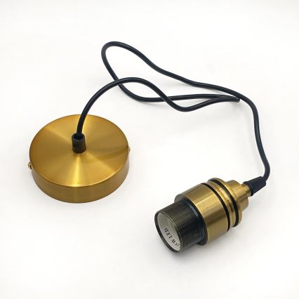 Pakabinamas šviestuvas su laidu HECTOR 1xE27/15W/230V balta/žalvaris skers. 25 cm