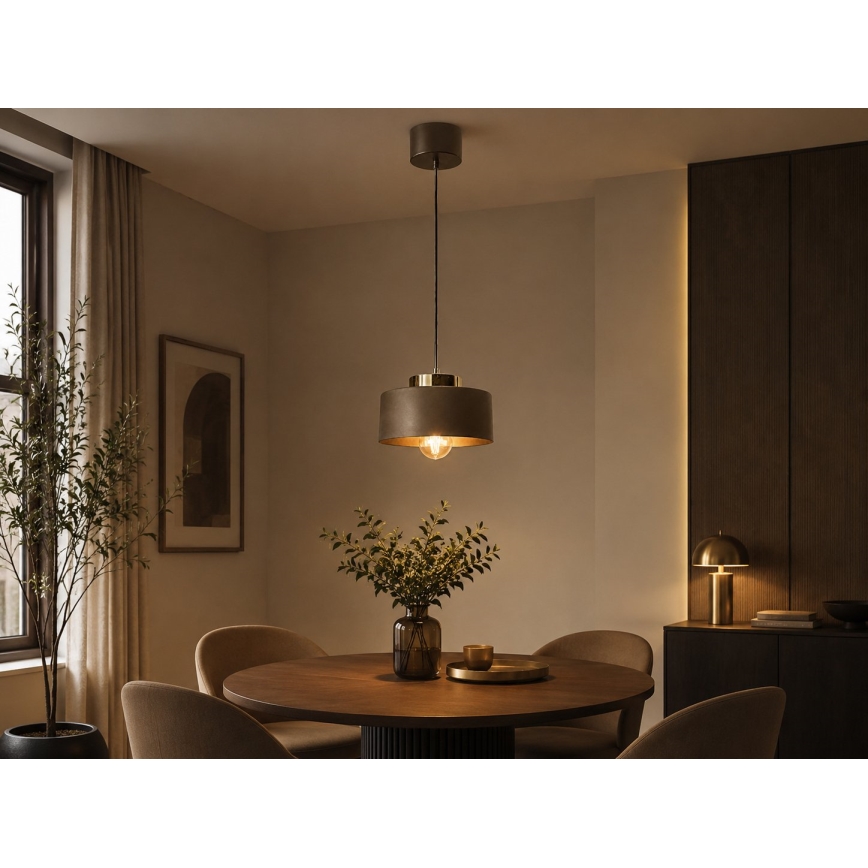 Pakabinamas šviestuvas su laidu IGNIA 1xE27/60W/230V rudas/auksinis