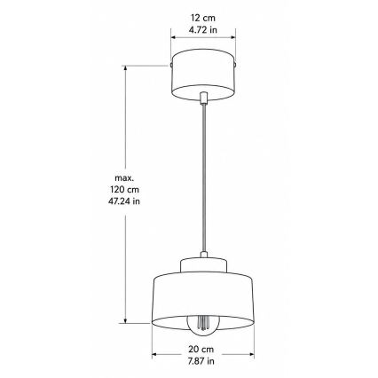 Pakabinamas šviestuvas su laidu IGNIA 1xE27/60W/230V rudas/auksinis