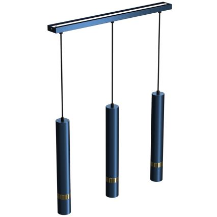 Pakabinamas šviestuvas su laidu JOKER 3xGU10/25W/230V mėlynas/auksinis