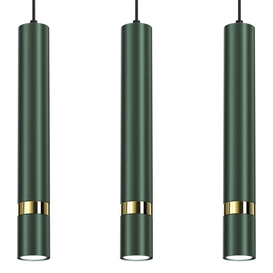 Pakabinamas šviestuvas su laidu JOKER 3xGU10/25W/230V žalias/auksinis