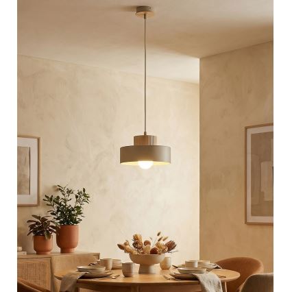 Pakabinamas šviestuvas su laidu KIVI 1xE27/15W/230V smėlio spalvos