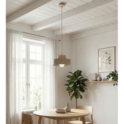 Pakabinamas šviestuvas su laidu KIVI 1xE27/15W/230V smėlio spalvos