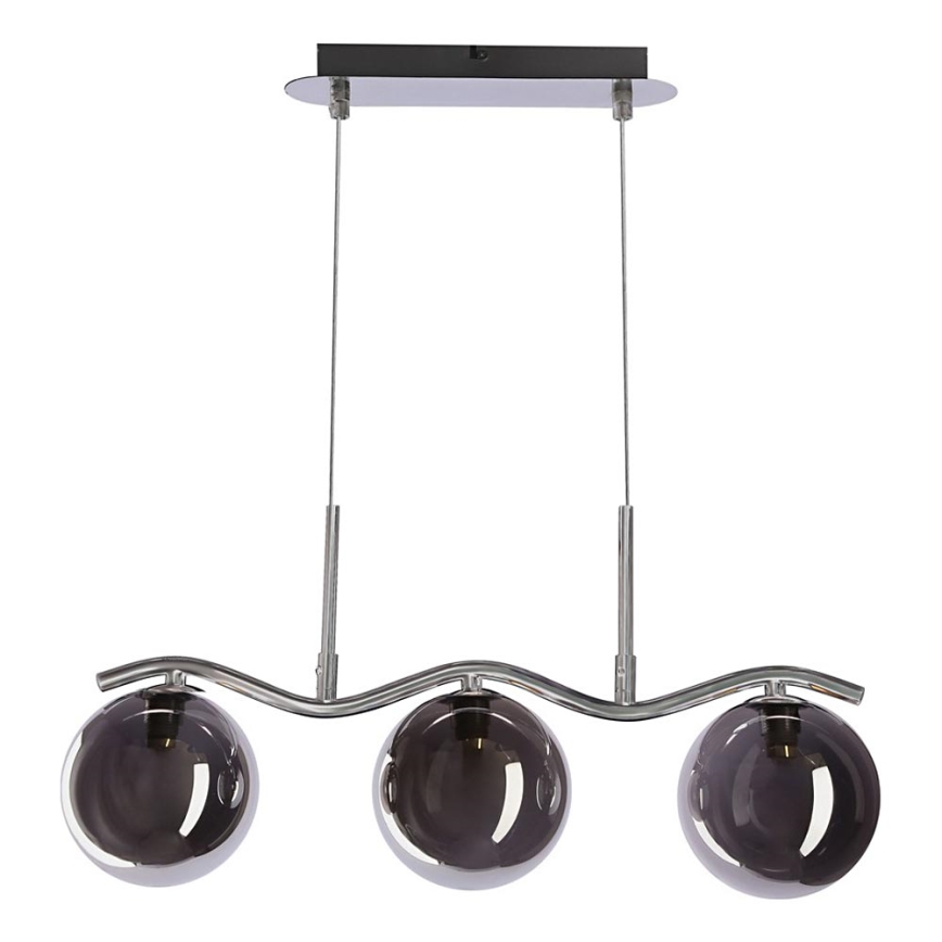 Pakabinamas šviestuvas su laidu LUMOS 3xG9/20W/230V dūminė juoda