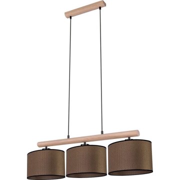 Pakabinamas šviestuvas su laidu MERCEDES 3xE27/40W/230V rudas/ąžuolas