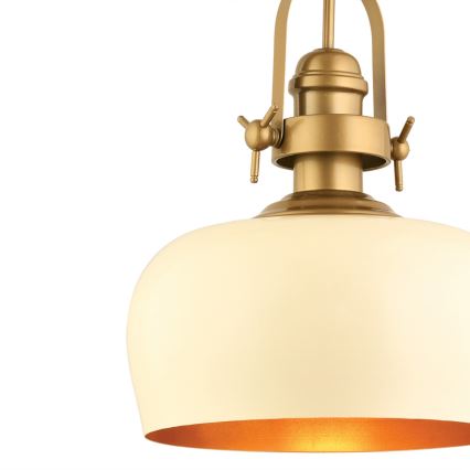Pakabinamas šviestuvas su laidu MONZA 1xE27/40W/230V, skersmuo 30 cm, kreminė/bronzinė
