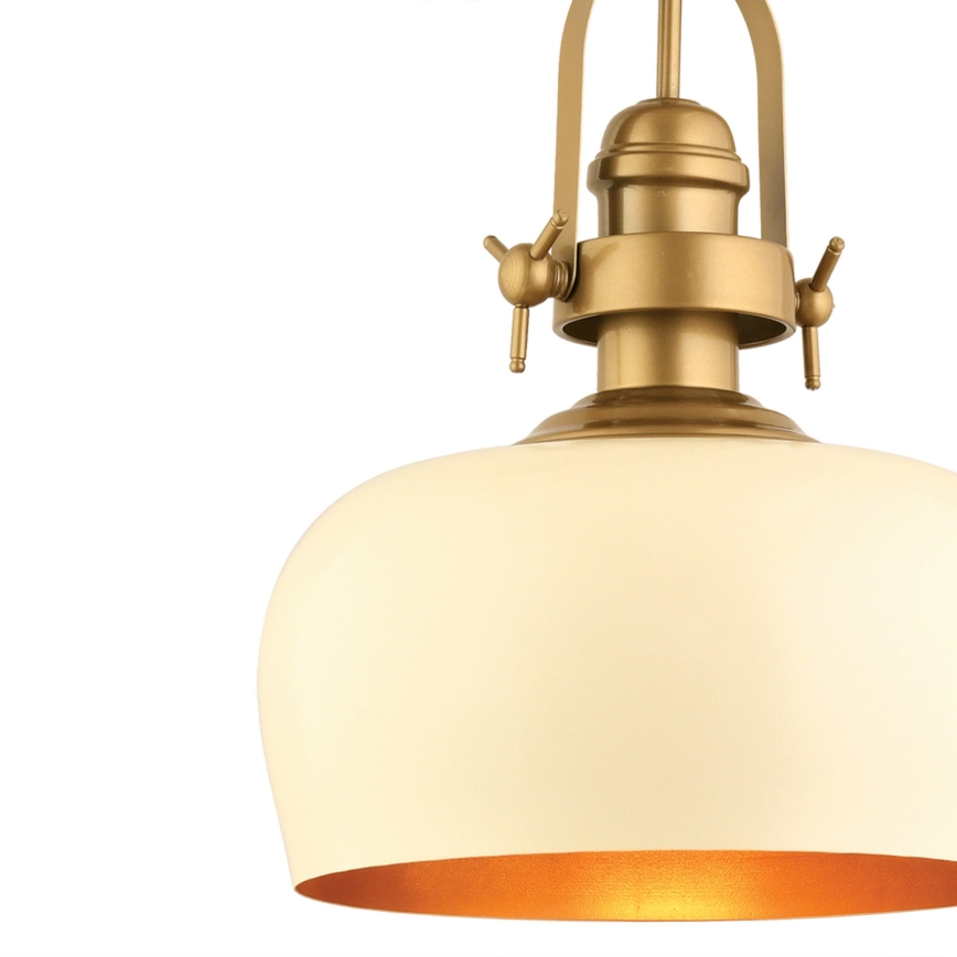 Pakabinamas šviestuvas su laidu MONZA 1xE27/40W/230V, skersmuo 30 cm, kreminė/bronzinė